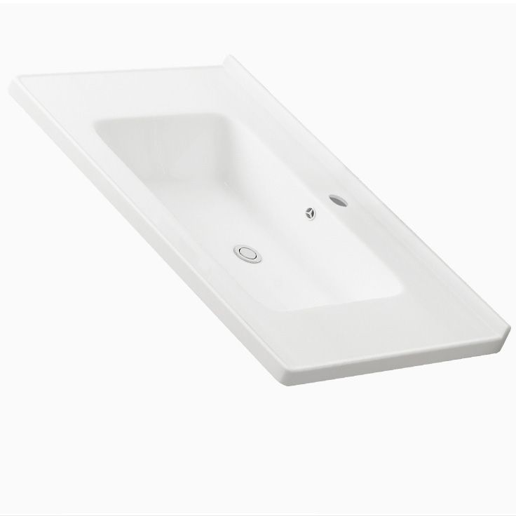 Modern Bath Vanity White Single Rectangular Freestanding Sink Vanity Clearhalo 'Bathroom Remodel & Bathroom Fixtures' 'Bathroom Vanities' 'bathroom_vanities' 'Home Improvement' 'home_improvement' 'home_improvement_bathroom_vanities' 1200x1200_9ec0f0ec-4dd3-4feb-9481-f0a99a470cc1
