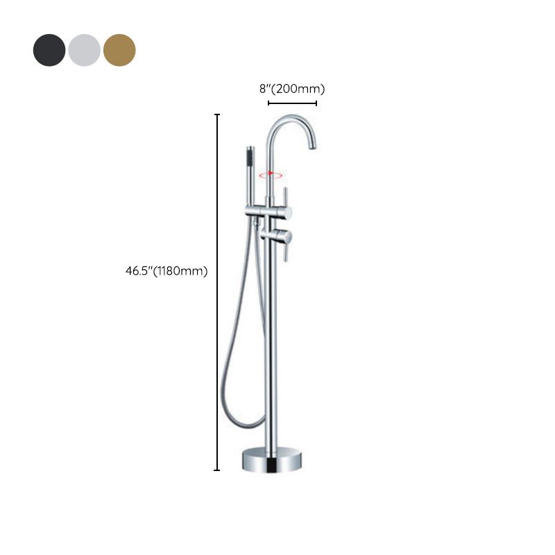 Modern Freestanding Tub Faucet Copper Floor Mounted Two Handle Freestanding Bathtub Faucet Clearhalo 'Bathroom Remodel & Bathroom Fixtures' 'Bathtub Faucets' 'bathtub_faucets' 'Home Improvement' 'home_improvement' 'home_improvement_bathtub_faucets' 1200x1200_9ef17961-9a6a-44df-b7c8-c12a963f85e4