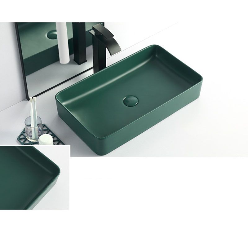 Modern Bathroom Sink Rectangular Vessel Lavatory Sink in Green Clearhalo 'Bathroom Remodel & Bathroom Fixtures' 'Bathroom Sinks & Faucet Components' 'Bathroom Sinks' 'bathroom_sink' 'Home Improvement' 'home_improvement' 'home_improvement_bathroom_sink' 1200x1200_9f13939f-cc30-45ed-bc5a-9154f5de1520