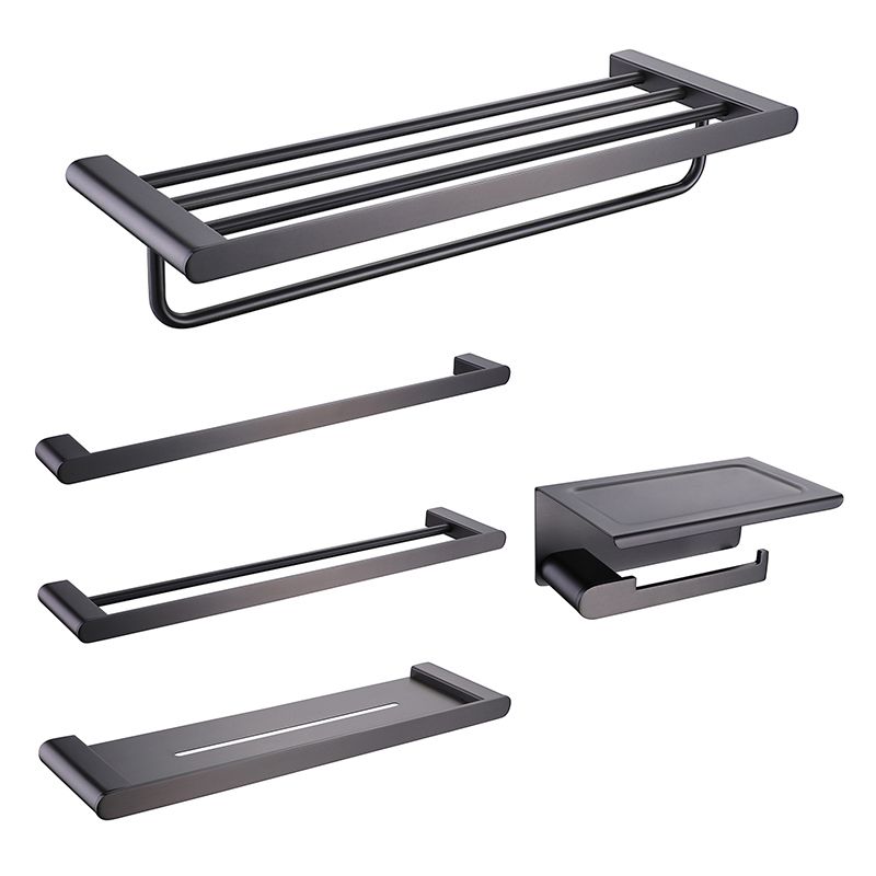 Dark Gray Modern Bathroom Accessory Set Steel Bathroom Accessory Kit Clearhalo 'Bathroom Hardware Sets' 'Bathroom Hardware' 'Bathroom Remodel & Bathroom Fixtures' 'bathroom_hardware_sets' 'Home Improvement' 'home_improvement' 'home_improvement_bathroom_hardware_sets' 1200x1200_9f2f2dab-01f4-4c99-9d40-e2176ea21f04