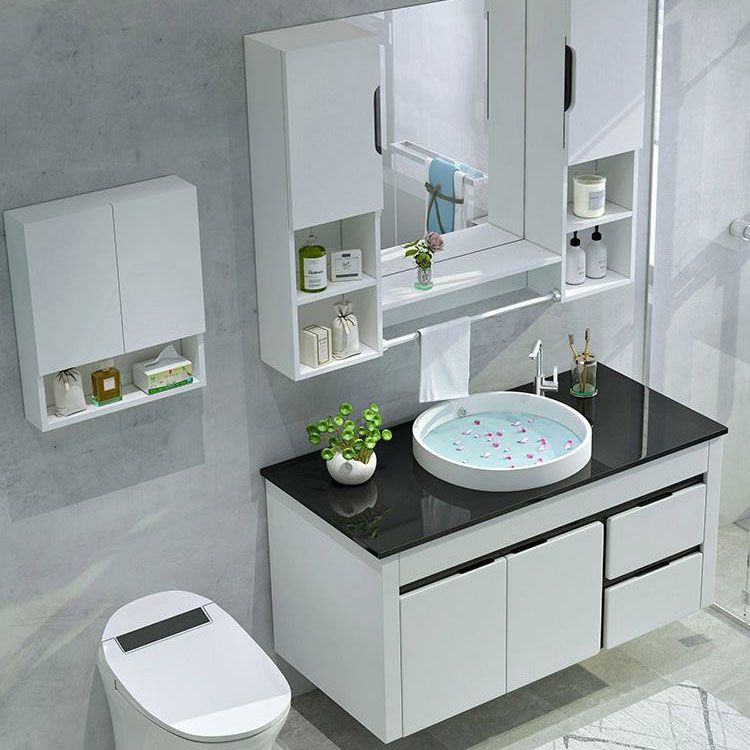 Mirror Included Wall Mount Sink Vanity with Faucet for Bathroom Clearhalo 'Bathroom Remodel & Bathroom Fixtures' 'Bathroom Vanities' 'bathroom_vanities' 'Home Improvement' 'home_improvement' 'home_improvement_bathroom_vanities' 1200x1200_9f85970c-55e5-4da7-af07-26021f6fc471