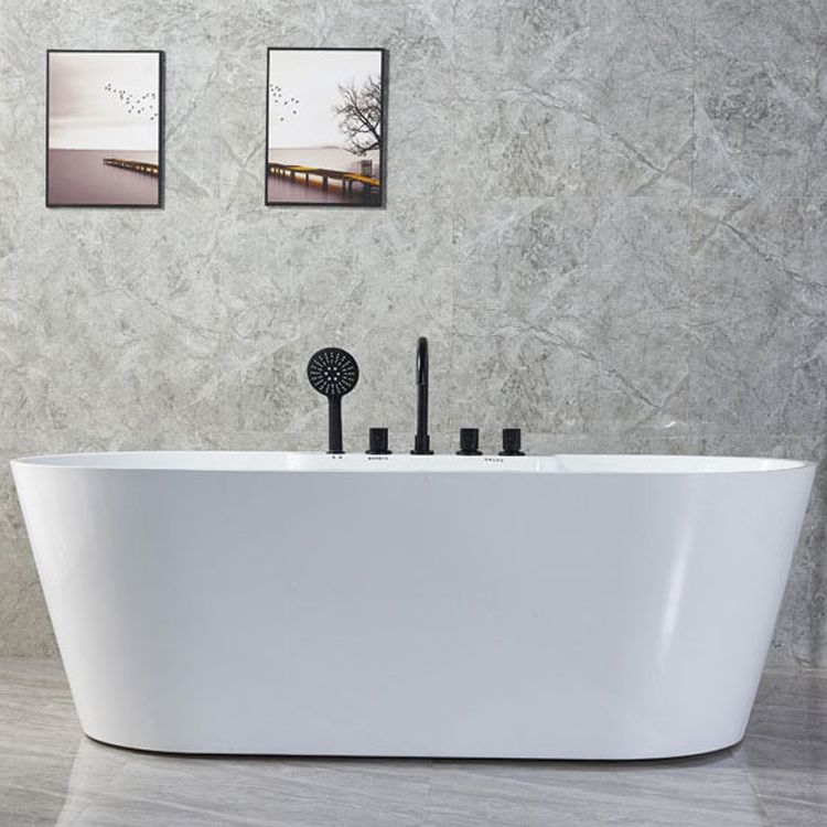 White Oval Bath Tub for Bathroom Soaking Stand Alone Tub with Drain Clearhalo 'Bathroom Remodel & Bathroom Fixtures' 'Bathtubs' 'Home Improvement' 'home_improvement' 'home_improvement_bathtubs' 'Showers & Bathtubs' 1200x1200_9f90a642-5ed2-48e4-a83c-05edd09b1b35