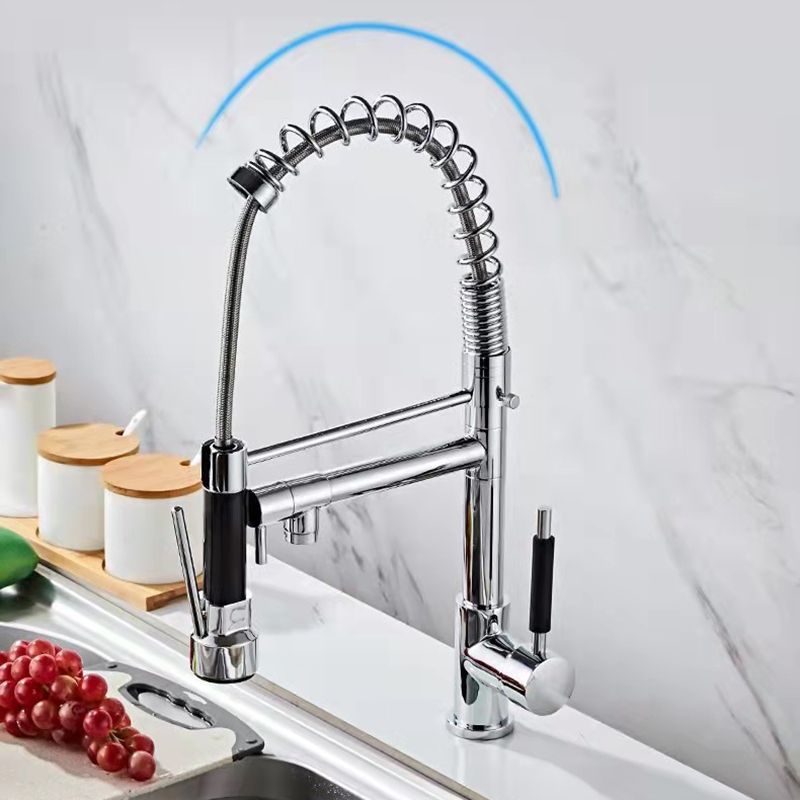 2-Function Kitchen Faucet 2-Handle Pull down Modern Farmhouse Kitchen Faucet Clearhalo 'Home Improvement' 'home_improvement' 'home_improvement_kitchen_faucets' 'Kitchen Faucets' 'Kitchen Remodel & Kitchen Fixtures' 'Kitchen Sinks & Faucet Components' 'kitchen_faucets' 1200x1200_9fdbe218-760f-4fe6-921a-13bfbf2c340b