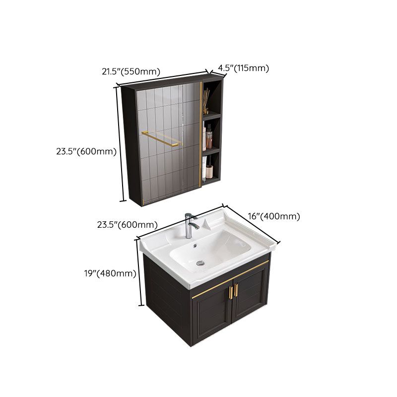 Single Sink Modern Sink Vanity Black Wall Mount Rectangular Bath Vanity Clearhalo 'Bathroom Remodel & Bathroom Fixtures' 'Bathroom Vanities' 'bathroom_vanities' 'Home Improvement' 'home_improvement' 'home_improvement_bathroom_vanities' 1200x1200_9ffa22b9-4931-4b98-9998-37b6baceacc0