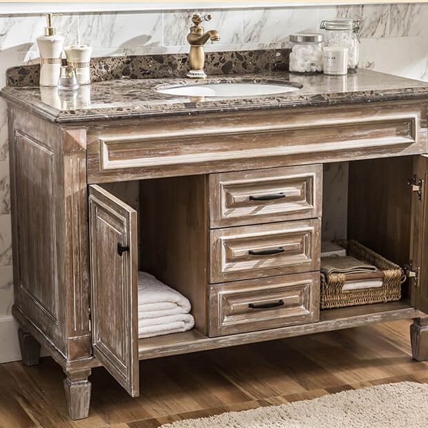 Wood Traditional Sink Vanity Freestanding Bathroom Sink Vanity with Mirror Clearhalo 'Bathroom Remodel & Bathroom Fixtures' 'Bathroom Vanities' 'bathroom_vanities' 'Home Improvement' 'home_improvement' 'home_improvement_bathroom_vanities' 1200x1200_a0183d13-e43c-46a1-9926-61e38cdc520e