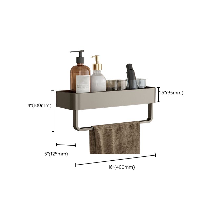 Contemporary Aluminum Bathroom Accessory Set Gray Bath Shelf Clearhalo 'Bathroom Hardware Sets' 'Bathroom Hardware' 'Bathroom Remodel & Bathroom Fixtures' 'bathroom_hardware_sets' 'Home Improvement' 'home_improvement' 'home_improvement_bathroom_hardware_sets' 1200x1200_a0225820-c2b7-4e3c-81a5-7ce46ac86cb8