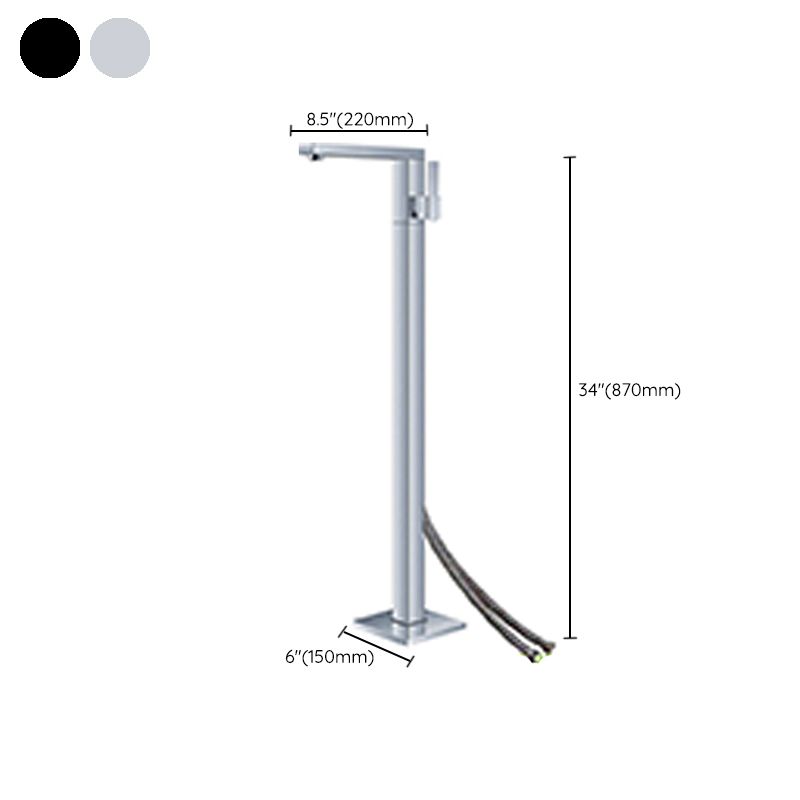 Modern Floor Mounted Metal Freestanding Tub Filler Freestanding High Arc Tub Faucet Set Clearhalo 'Bathroom Remodel & Bathroom Fixtures' 'Bathtub Faucets' 'bathtub_faucets' 'Home Improvement' 'home_improvement' 'home_improvement_bathtub_faucets' 1200x1200_a0295ac8-2830-451a-a008-b237084be239