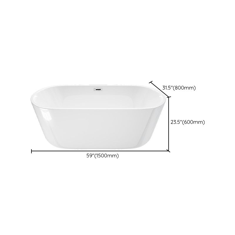 Acrylic Freestanding Bathtub Overflow Trim Soaking Bathtub , 23.62" Tall Clearhalo 'Bathroom Remodel & Bathroom Fixtures' 'Bathtubs' 'Home Improvement' 'home_improvement' 'home_improvement_bathtubs' 'Showers & Bathtubs' 1200x1200_a0381891-c219-4712-ad75-2d7f692c2ab1