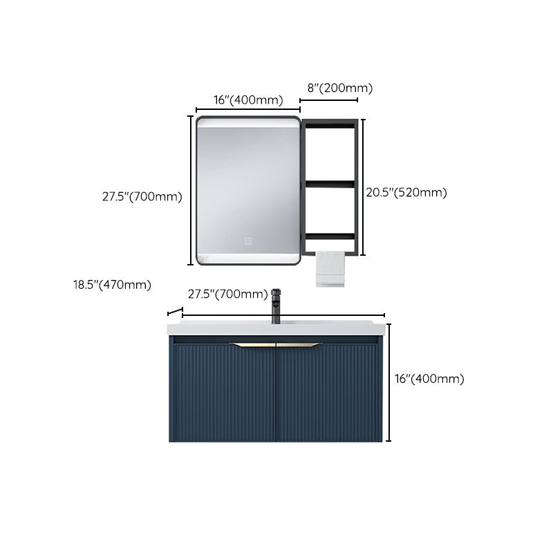 Metal Frame Vanity Wall Mount Blue Single Sink 2 Doors Mirror Bath Vanity with Faucet Clearhalo 'Bathroom Remodel & Bathroom Fixtures' 'Bathroom Vanities' 'bathroom_vanities' 'Home Improvement' 'home_improvement' 'home_improvement_bathroom_vanities' 1200x1200_a05f1358-1cc5-4cf4-8103-6d9dc7ab0916