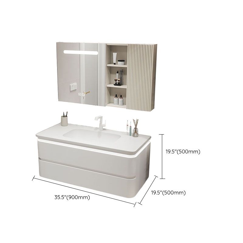 Wall Mount Modern Bathroom Vanity Set with Mirror Faucet Sink Clearhalo 'Bathroom Remodel & Bathroom Fixtures' 'Bathroom Vanities' 'bathroom_vanities' 'Home Improvement' 'home_improvement' 'home_improvement_bathroom_vanities' 1200x1200_a06f2de6-19ab-4f83-b3be-20636def651c