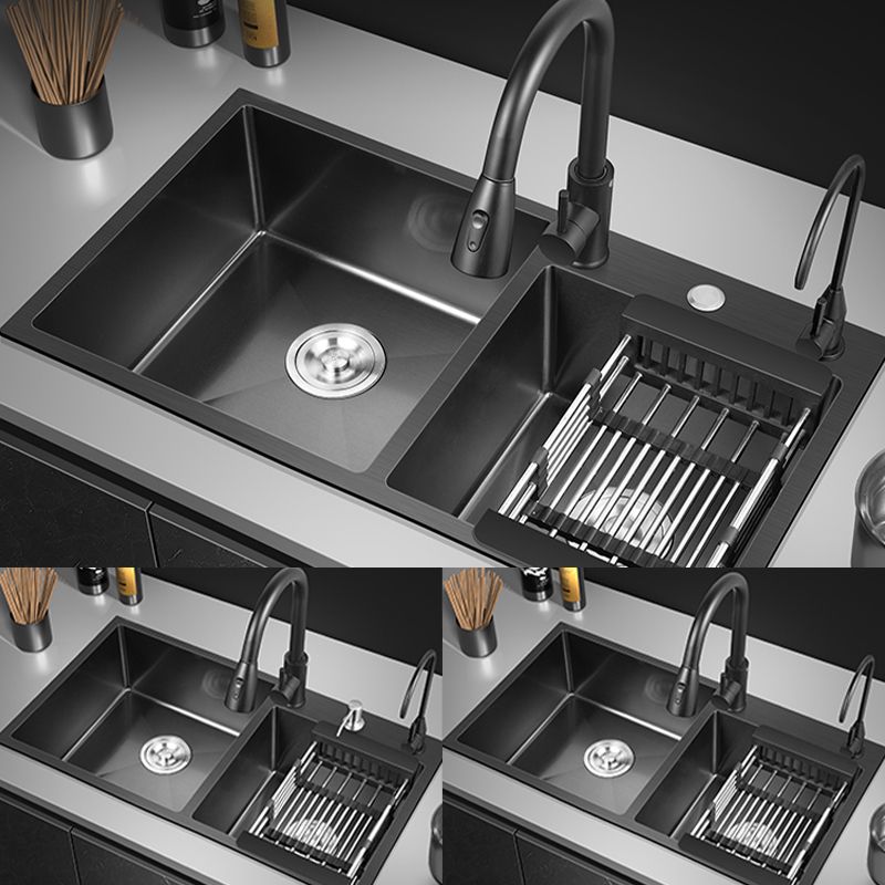 Modern Style Kitchen Sink Drop-In Corrosion Resistant Kitchen Double Sink Clearhalo 'Home Improvement' 'home_improvement' 'home_improvement_kitchen_sinks' 'Kitchen Remodel & Kitchen Fixtures' 'Kitchen Sinks & Faucet Components' 'Kitchen Sinks' 'kitchen_sinks' 1200x1200_a0716cc5-7ad0-41d5-831d-6d153e38ce59