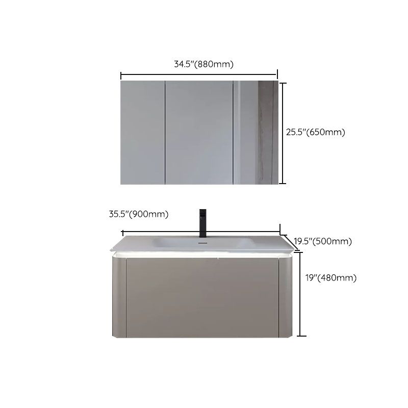 Modern Rectangular Wall Mounted Standard Open Console with Sink Set Clearhalo 'Bathroom Remodel & Bathroom Fixtures' 'Bathroom Vanities' 'bathroom_vanities' 'Home Improvement' 'home_improvement' 'home_improvement_bathroom_vanities' 1200x1200_a0d8a546-6cb9-4409-8d26-70ec6c8135e2