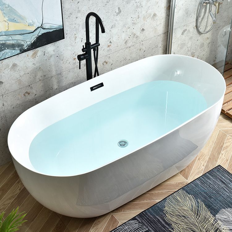 Antique Finish Stand Alone Bathtub Soaking Modern Oval Bath Tub Clearhalo 'Bathroom Remodel & Bathroom Fixtures' 'Bathtubs' 'Home Improvement' 'home_improvement' 'home_improvement_bathtubs' 'Showers & Bathtubs' 1200x1200_a0e57882-bcbc-448c-bf4f-795a8833619f