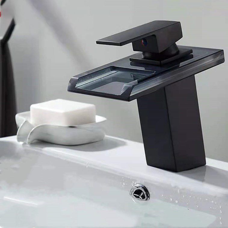 Grifo Monomando Para Lavabo De Baño Negro Agua Lavamanos Bathroom Faucet  Home