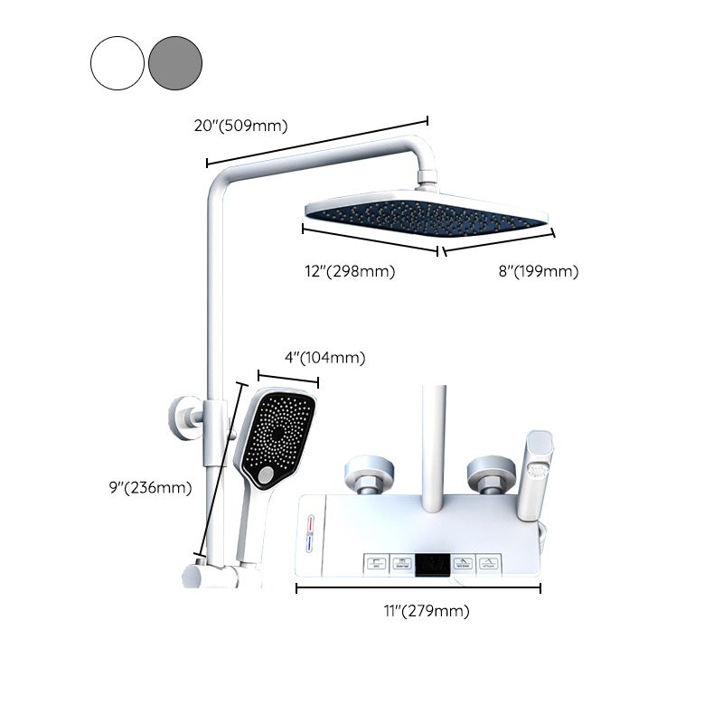 Brass Wall Mounted Shower Combo Rain Shower Set with Slide Bar Included Clearhalo 'Bathroom Remodel & Bathroom Fixtures' 'Home Improvement' 'home_improvement' 'home_improvement_shower_faucets' 'Shower Faucets & Systems' 'shower_faucets' 'Showers & Bathtubs Plumbing' 'Showers & Bathtubs' 1200x1200_a11a94b9-8d20-4ea8-9ee9-a29fb9768f27