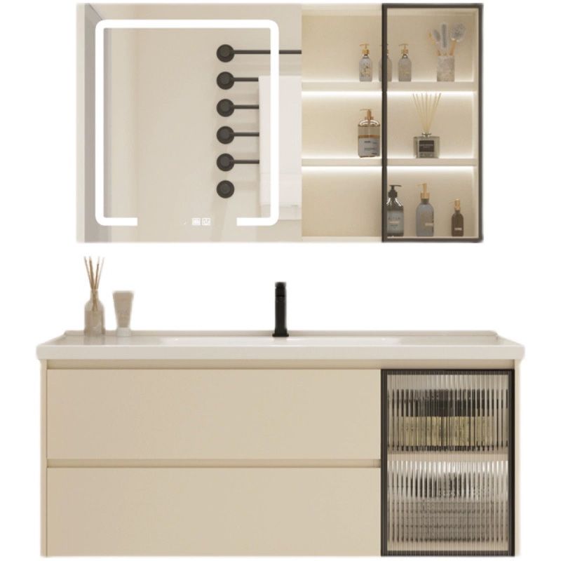 Modern Bathroom Sink Vanity Ceramic Top Wall Mount with Soft Close Door Clearhalo 'Bathroom Remodel & Bathroom Fixtures' 'Bathroom Vanities' 'bathroom_vanities' 'Home Improvement' 'home_improvement' 'home_improvement_bathroom_vanities' 1200x1200_a12c64ab-8c53-4b0d-9168-d2d5af9f5372