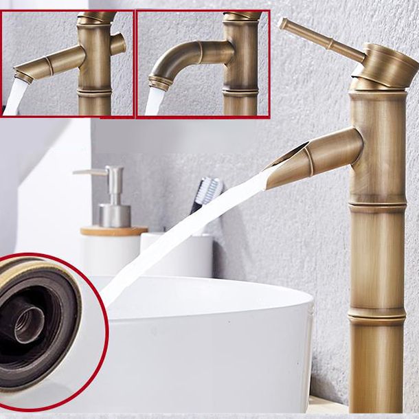 Lever Handle Farmhouse Faucet Circular Low-arc Sink Faucet for Bathroom Clearhalo 'Accueil' 'Amélioration Domiciliaire' 'bathroom_sink_faucets' 'Ensembles de Lavabo & de Robinet de Toilette' 'home_improvement' 'home_improvement_bathroom_sink_faucets' 'Robinet de Lavabo de Salle de Bain' 'Rénovation et Équipement de Salle de Bain' 1200x1200_a1345a61-91a5-474c-a0d9-bee83be341a5