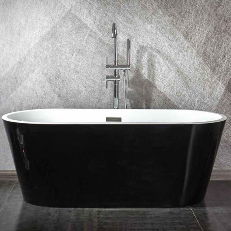 Modern Matte Acrylic Bath Tub Oval Freestanding Tub for Home Clearhalo 'Bathroom Remodel & Bathroom Fixtures' 'Bathtubs' 'Home Improvement' 'home_improvement' 'home_improvement_bathtubs' 'Showers & Bathtubs' 1200x1200_a13c64fc-3581-4268-b1b9-dd8c9c45614d