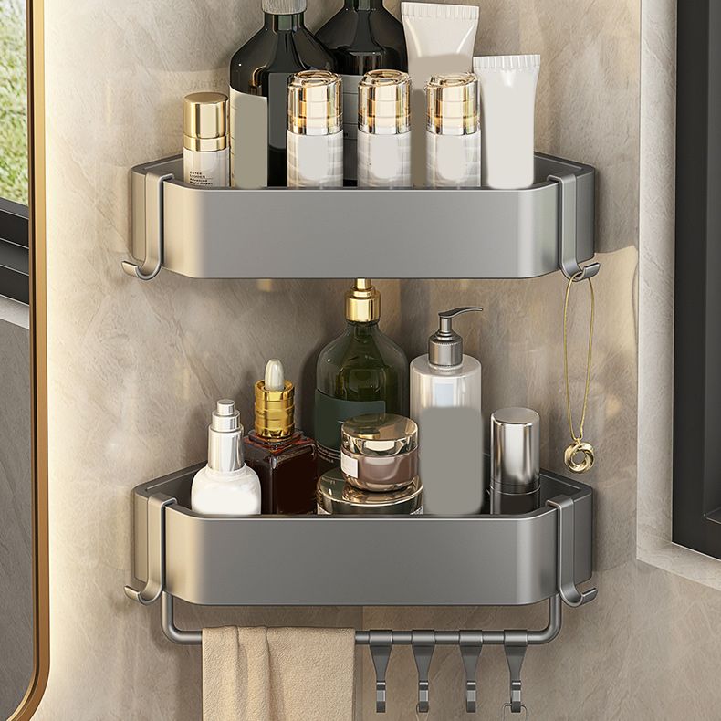 Matte Grey Bathroom Accessory Set Modern 3 - Piece Bath Shelf Clearhalo 'Bathroom Hardware Sets' 'Bathroom Hardware' 'Bathroom Remodel & Bathroom Fixtures' 'bathroom_hardware_sets' 'Home Improvement' 'home_improvement' 'home_improvement_bathroom_hardware_sets' 1200x1200_a15c563e-7664-48ff-8f2d-342d6965cdaf