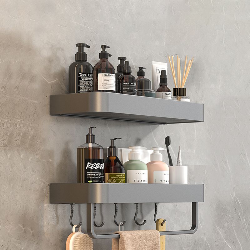 2 Piece Matte Black Modern Bathroom Hardware Set, Bath Shelf, Towel Bar Clearhalo 'Bathroom Hardware Sets' 'Bathroom Hardware' 'Bathroom Remodel & Bathroom Fixtures' 'bathroom_hardware_sets' 'Home Improvement' 'home_improvement' 'home_improvement_bathroom_hardware_sets' 1200x1200_a16cb020-485b-414c-88f7-434a4609d6d9