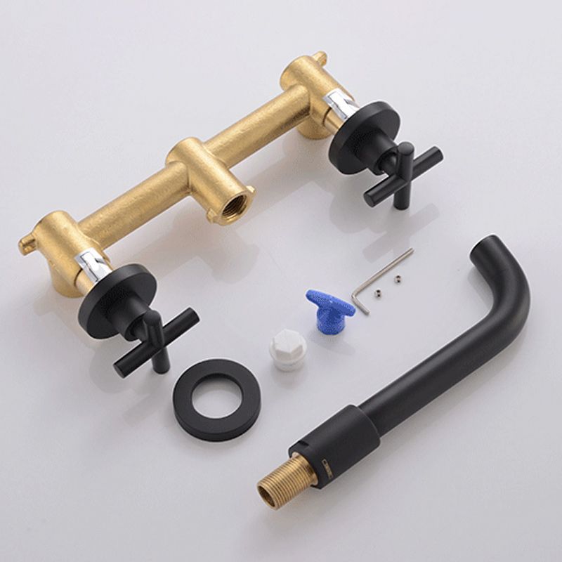 Cross Handle Wall Mounted Bathroom Faucet 3 Hole Luxury Vanity Sink Faucet Clearhalo 'Bathroom Remodel & Bathroom Fixtures' 'Bathroom Sink Faucets' 'Bathroom Sinks & Faucet Components' 'bathroom_sink_faucets' 'Home Improvement' 'home_improvement' 'home_improvement_bathroom_sink_faucets' 1200x1200_a1741d59-8038-456b-bad4-92939ec3ec08