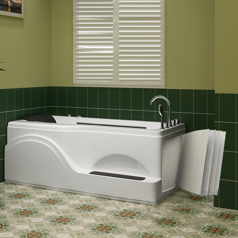 Rectangular Alcove Bathtub Acrylic Home Bath Tub in White for Bathroom Clearhalo 'Bathroom Remodel & Bathroom Fixtures' 'Bathtubs' 'Home Improvement' 'home_improvement' 'home_improvement_bathtubs' 'Showers & Bathtubs' 1200x1200_a17bcf9d-32f2-457e-9298-16c8601c285e