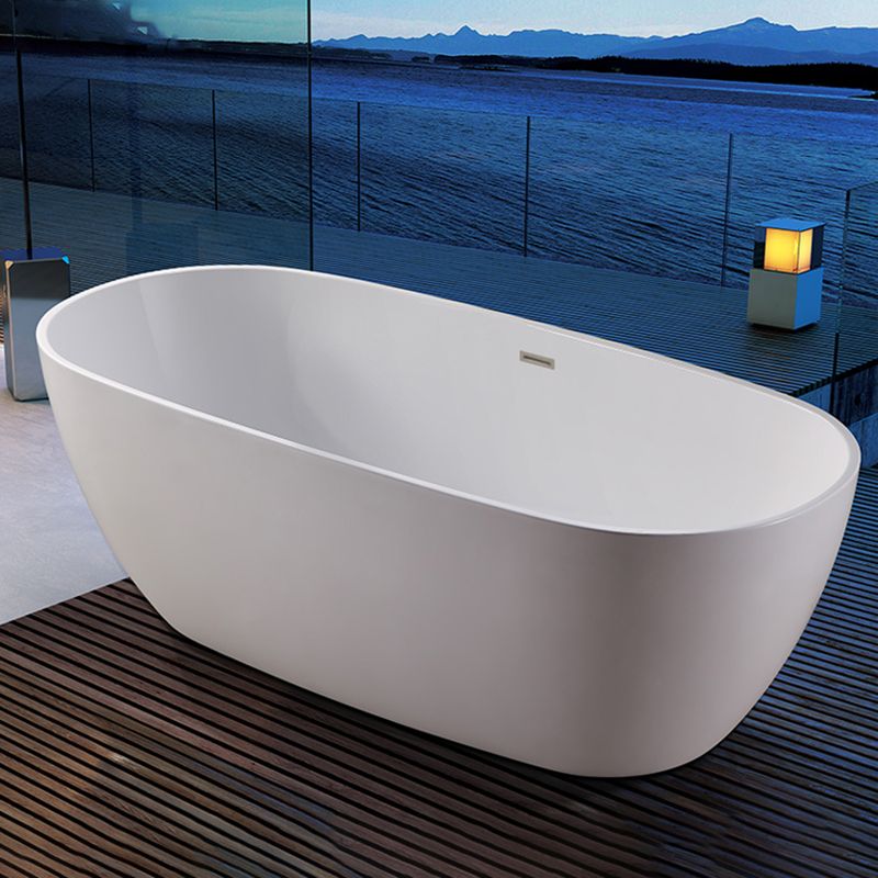 Oval Freestanding Bath Tub Modern Acrylic Bathtub for Bathroom Clearhalo 'Bathroom Remodel & Bathroom Fixtures' 'Bathtubs' 'Home Improvement' 'home_improvement' 'home_improvement_bathtubs' 'Showers & Bathtubs' 1200x1200_a19609d9-78e5-41e0-b0f9-0d8bac6b17a5