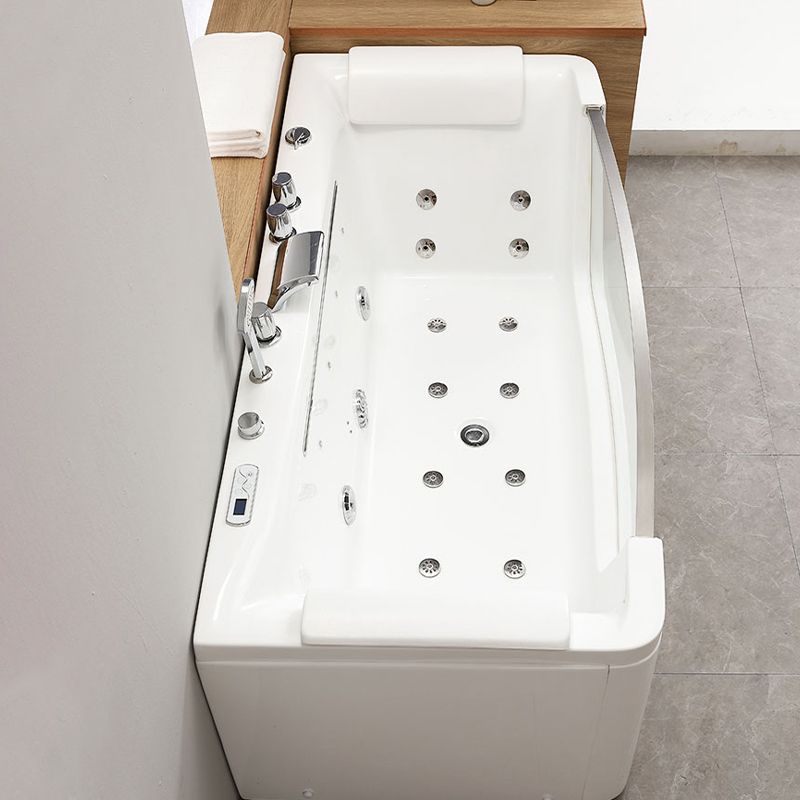 Modern Rectangle Acrylic Bathtub Back to Wall with Massage Device Clearhalo 'Bathroom Remodel & Bathroom Fixtures' 'Bathtubs' 'Home Improvement' 'home_improvement' 'home_improvement_bathtubs' 'Showers & Bathtubs' 1200x1200_a1c48407-8248-4c76-ad3a-58ebade05ff1