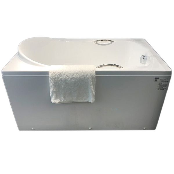 White Acrylic Bathtub Soaking Rectangular Modern Back to Wall Bath Clearhalo 'Bathroom Remodel & Bathroom Fixtures' 'Bathtubs' 'Home Improvement' 'home_improvement' 'home_improvement_bathtubs' 'Showers & Bathtubs' 1200x1200_a2106dd1-8e3c-44d5-9467-9a6b5ff18555