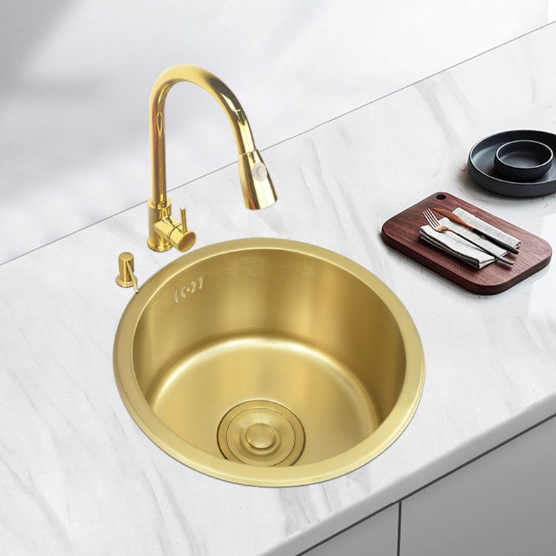 Golden Round Stainless Steel Drop-In Kitchen Sink with Drain Assembly Clearhalo 'Home Improvement' 'home_improvement' 'home_improvement_kitchen_sinks' 'Kitchen Remodel & Kitchen Fixtures' 'Kitchen Sinks & Faucet Components' 'Kitchen Sinks' 'kitchen_sinks' 1200x1200_a2161888-9977-4dc0-b2ee-92ff7b3556b7