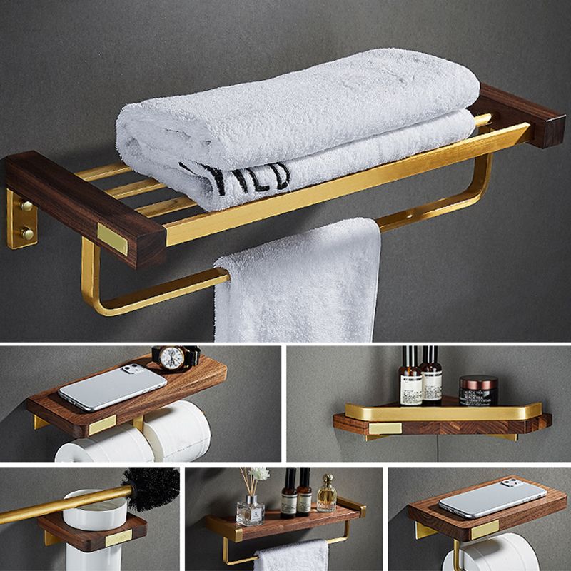 6-Piece Walnut Bathroom Accessory Set Metal Gold Bath Hardware Set Clearhalo 'Bathroom Hardware Sets' 'Bathroom Hardware' 'Bathroom Remodel & Bathroom Fixtures' 'bathroom_hardware_sets' 'Home Improvement' 'home_improvement' 'home_improvement_bathroom_hardware_sets' 1200x1200_a22fd307-0e9e-4249-a8ce-7d0d93fd9e86