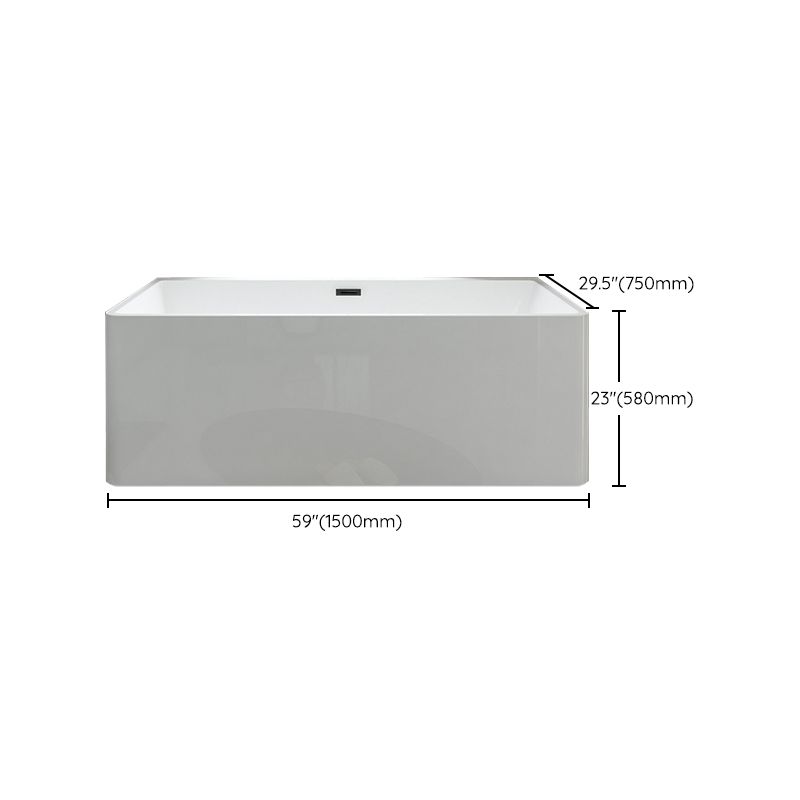 Rectangular Freestanding Back to Wall Bathtub Modern Acrylic-Fiberglass Bath Tub Clearhalo 'Bathroom Remodel & Bathroom Fixtures' 'Bathtubs' 'Home Improvement' 'home_improvement' 'home_improvement_bathtubs' 'Showers & Bathtubs' 1200x1200_a248138e-a82b-478f-bee4-d9b0498e9d69