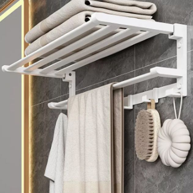 Modern White Bathroom Hardware Set Towel Bar Bath Shelf Bath Hardware Set Clearhalo 'Bathroom Hardware Sets' 'Bathroom Hardware' 'Bathroom Remodel & Bathroom Fixtures' 'bathroom_hardware_sets' 'Home Improvement' 'home_improvement' 'home_improvement_bathroom_hardware_sets' 1200x1200_a2672b6d-33fa-4765-8121-1e862a80cb2e