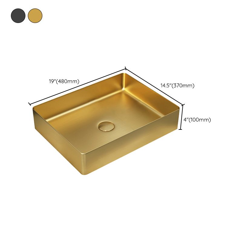 Modern Vessel Sink Metal Rectangular with Pop-Up Drain Vessel Bathroom Sink Clearhalo 'Bathroom Remodel & Bathroom Fixtures' 'Bathroom Sinks & Faucet Components' 'Bathroom Sinks' 'bathroom_sink' 'Home Improvement' 'home_improvement' 'home_improvement_bathroom_sink' 1200x1200_a2e3553f-ab7f-4f34-ab7f-113cf5357964