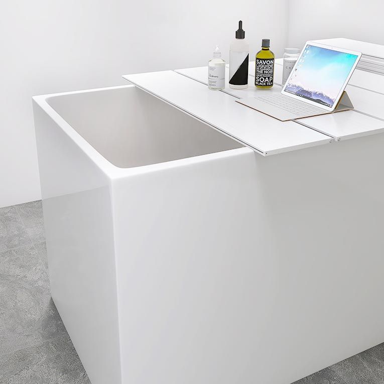 Modern Acrylic Alcove Bathtub 23.6" H Rectangular Bath Tub for Home Clearhalo 'Bathroom Remodel & Bathroom Fixtures' 'Bathtubs' 'Home Improvement' 'home_improvement' 'home_improvement_bathtubs' 'Showers & Bathtubs' 1200x1200_a2ff78c0-8759-4193-98d8-6d1fb77864a0