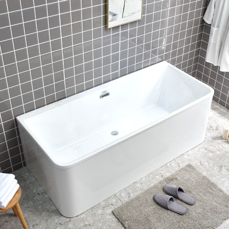 Acrylic Rectangular Bathtub Soaking White Bathtub , 22.83-inch Tall Clearhalo 'Bathroom Remodel & Bathroom Fixtures' 'Bathtubs' 'Home Improvement' 'home_improvement' 'home_improvement_bathtubs' 'Showers & Bathtubs' 1200x1200_a300a817-35ec-4c70-a731-8b0e4f346bde