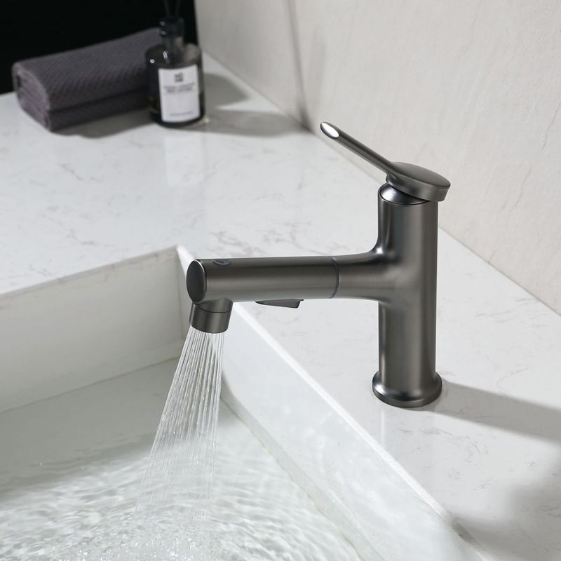 Modern Vessel Sink Faucet Copper Single Handle Low Arc Retractable Vessel Faucet Clearhalo 'Bathroom Remodel & Bathroom Fixtures' 'Bathroom Sink Faucets' 'Bathroom Sinks & Faucet Components' 'bathroom_sink_faucets' 'Conjunta de Baño y Conjunta de Grifo' 'Coronamiento de Baño y Dispositivo de Baño' 'Grifo del lavabo del baño' 'Hogar' 'Home Improvement' 'home_improvement' 'home_improvement_bathroom_sink_faucets' 'Mejoras para el hogar' 1200x1200_a304549a-2e74-45ea-b86c-2b80fc9b3542