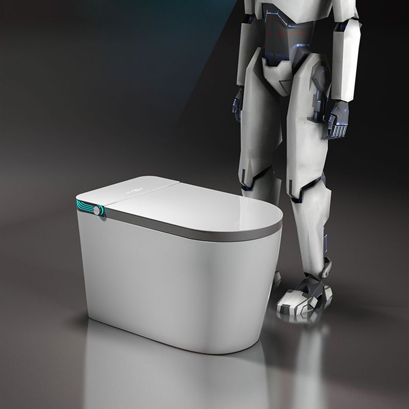 Heated Smart Floor Mount Bidet Elongated 17.3" H Ceramic Bidet in Cotton White Clearhalo 'Bathroom Remodel & Bathroom Fixtures' 'Bidets' 'Home Improvement' 'home_improvement' 'home_improvement_bidets' 'Toilets & Bidets' 1200x1200_a31f6362-3f1a-4f1e-844c-39cb3090fca5