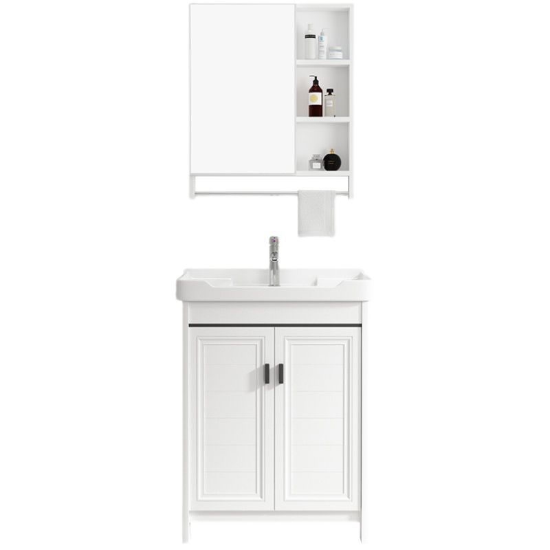 Bathroom Vanity Set Free Standing White Drawer Faucet Vanity with Mirror Clearhalo 'Bathroom Remodel & Bathroom Fixtures' 'Bathroom Vanities' 'bathroom_vanities' 'Home Improvement' 'home_improvement' 'home_improvement_bathroom_vanities' 1200x1200_a365056b-46ba-44b8-b959-4bed1c66538d