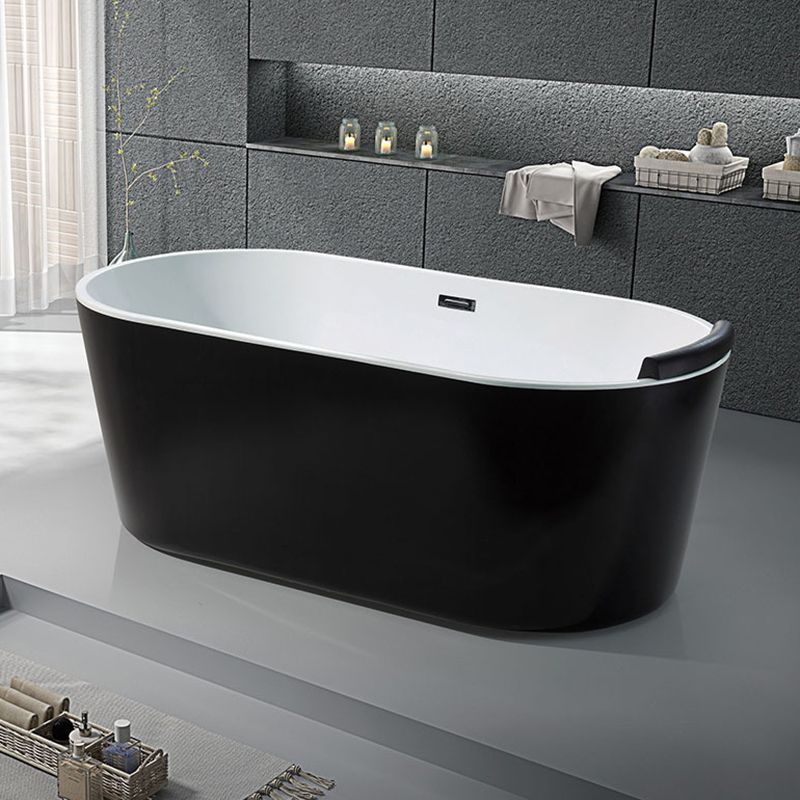 Modern Ellipse Acrylic Bathtub Back to Wall with Drain Bath Tub Clearhalo 'Bathroom Remodel & Bathroom Fixtures' 'Bathtubs' 'Home Improvement' 'home_improvement' 'home_improvement_bathtubs' 'Showers & Bathtubs' 1200x1200_a36eccda-acec-4cc8-83b1-fde01763cbfd