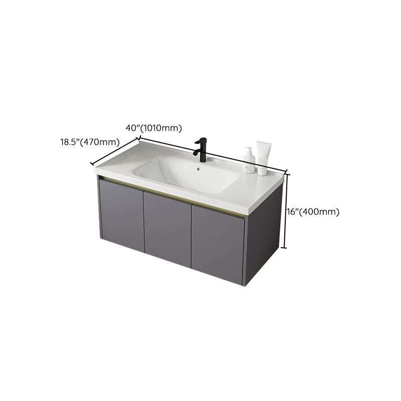 Metal Bathroom Sink Vanity Wall Mounted Bathroom Sink Vanity with Faucet Clearhalo 'Bathroom Remodel & Bathroom Fixtures' 'Bathroom Vanities' 'bathroom_vanities' 'Home Improvement' 'home_improvement' 'home_improvement_bathroom_vanities' 1200x1200_a38c7efc-e9b2-451c-9d65-c4870f88df7b