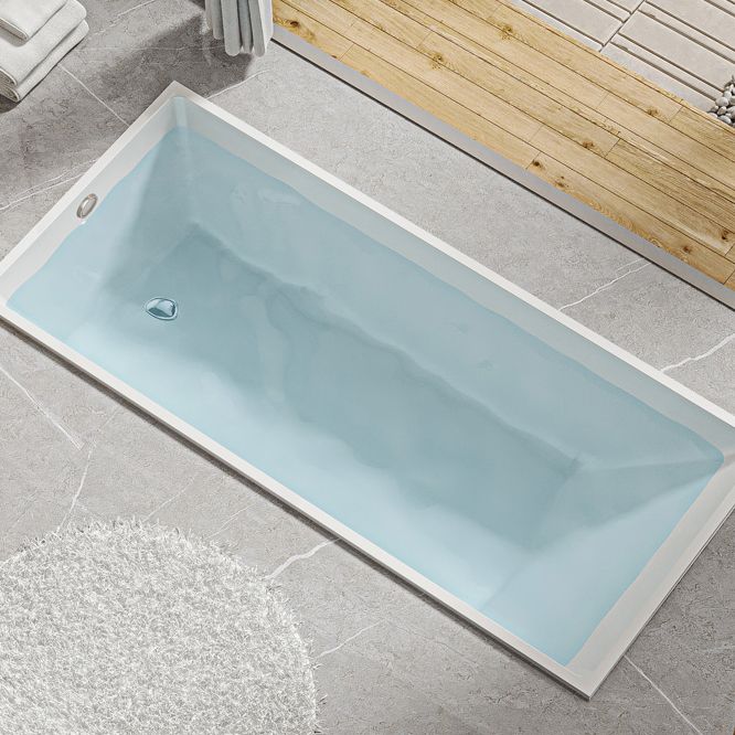 Contemporary Drop-in Soaking Bathtub Rectangle Acrylic Bathtub in White Clearhalo 'Bathroom Remodel & Bathroom Fixtures' 'Bathtubs' 'Home Improvement' 'home_improvement' 'home_improvement_bathtubs' 'Showers & Bathtubs' 1200x1200_a3d5da4a-c8bf-42c0-b325-af23820c3da1