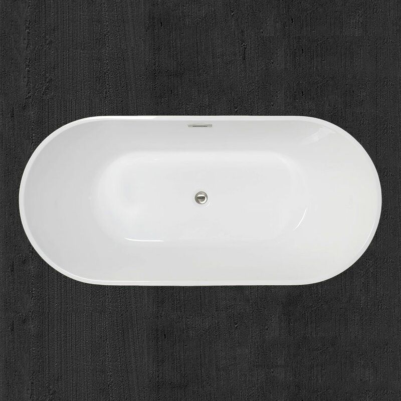 Acrylic Oval Bathtub with Overflow Trim White Soaking Tub with Drain Clearhalo 'Bathroom Remodel & Bathroom Fixtures' 'Bathtubs' 'Home Improvement' 'home_improvement' 'home_improvement_bathtubs' 'Showers & Bathtubs' 1200x1200_a3dc6a0b-e63b-4ff5-8243-91423416a7bb