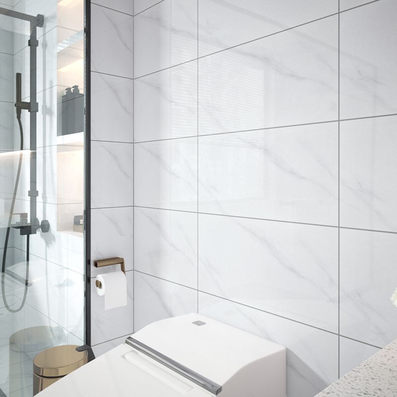 Rectangular Ceramic Polished Straight Edge Singular Tile Marble Look Bathroom Floor Clearhalo 'Floor Tiles & Wall Tiles' 'floor_tiles_wall_tiles' 'Flooring 'Home Improvement' 'home_improvement' 'home_improvement_floor_tiles_wall_tiles' Walls and Ceiling' 1200x1200_a3e7c98c-5c23-422b-98b1-dd18ecb19e58