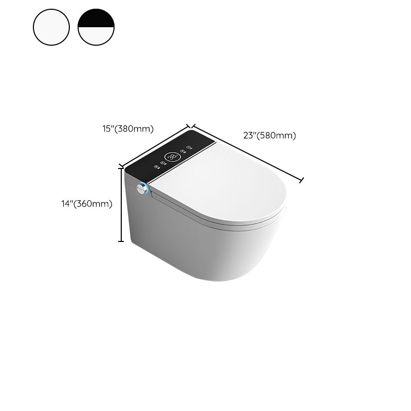 Elongated Smart Bidet Wall-Mounted White Ceramic Foot Sensor Flush Heated Seat Bidet Clearhalo 'Bathroom Remodel & Bathroom Fixtures' 'Bidets' 'Home Improvement' 'home_improvement' 'home_improvement_bidets' 'Toilets & Bidets' 1200x1200_a3fa0241-42ba-41fd-a3c4-305a783be442