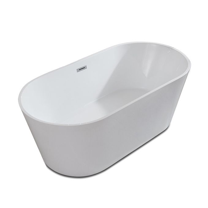 Contemporary Freestanding Acrylic-Fiberglass Bathtub White Oval Soaking Bath Tub Clearhalo 'Bathroom Remodel & Bathroom Fixtures' 'Bathtubs' 'Home Improvement' 'home_improvement' 'home_improvement_bathtubs' 'Showers & Bathtubs' 1200x1200_a3fbc485-0362-4218-92d0-0360318e8c03