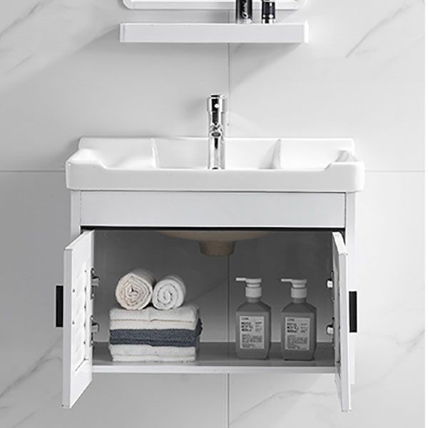 Modern White Wall Mount Bathroom Sink Vanity with Faucet Sink Clearhalo 'Bathroom Remodel & Bathroom Fixtures' 'Bathroom Vanities' 'bathroom_vanities' 'Home Improvement' 'home_improvement' 'home_improvement_bathroom_vanities' 1200x1200_a4048486-c408-4848-8ae9-2e4a9fe5b67d
