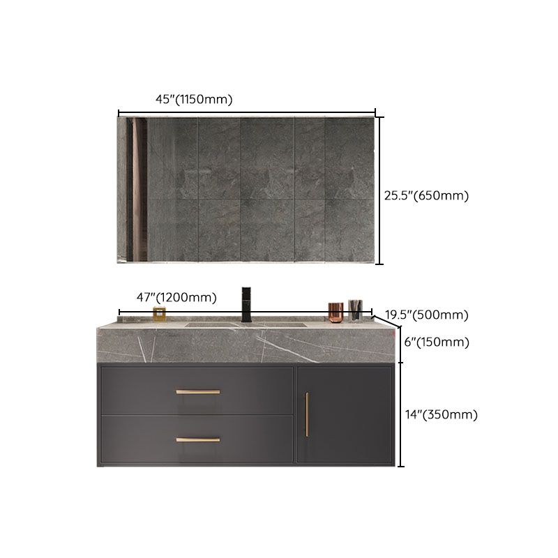 Wall Mount Mirror Included Sink Vanity with Drawers Doors for Bathroom Clearhalo 'Bathroom Remodel & Bathroom Fixtures' 'Bathroom Vanities' 'bathroom_vanities' 'Home Improvement' 'home_improvement' 'home_improvement_bathroom_vanities' 1200x1200_a41c9da5-255d-4d05-9cae-7a98c2715868