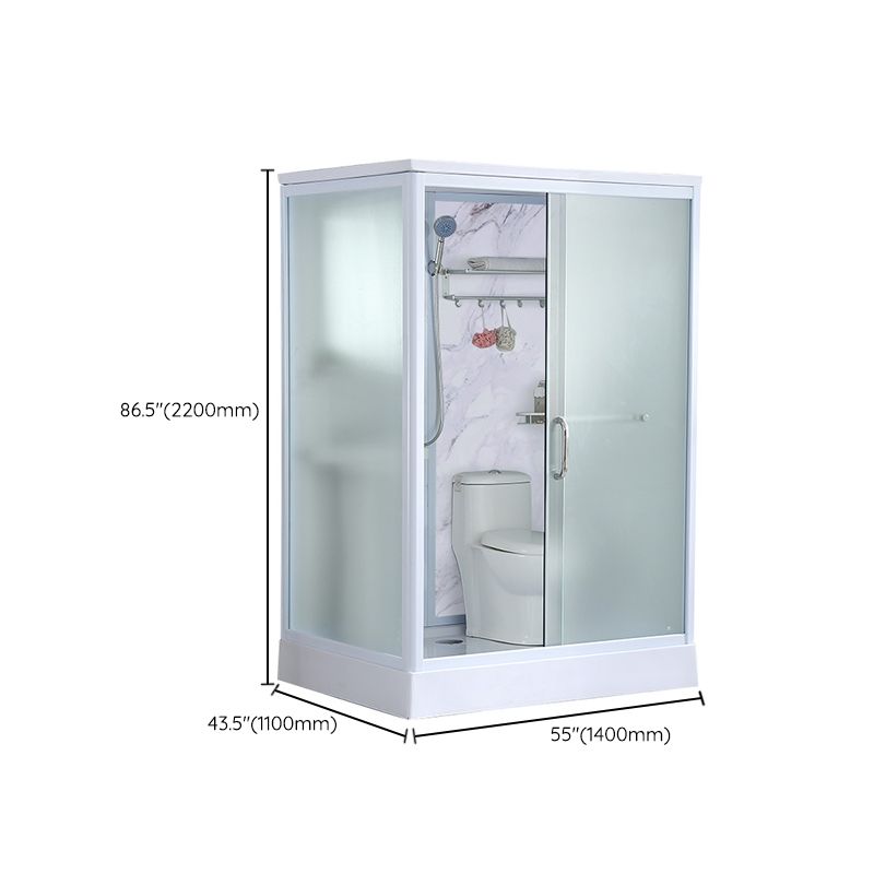 43" W X 86" H Shower Stall Semi-Frameless Rectangle Sliding Shower Kit with Base Included Clearhalo 'Bathroom Remodel & Bathroom Fixtures' 'Home Improvement' 'home_improvement' 'home_improvement_shower_stalls_enclosures' 'Shower Stalls & Enclosures' 'shower_stalls_enclosures' 'Showers & Bathtubs' 1200x1200_a455d97f-b08d-4340-b546-8373ad51e7f5