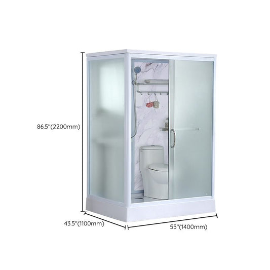 43" W X 86" H Shower Stall Semi-Frameless Rectangle Sliding Shower Kit with Base Included Clearhalo 'Bathroom Remodel & Bathroom Fixtures' 'Home Improvement' 'home_improvement' 'home_improvement_shower_stalls_enclosures' 'Shower Stalls & Enclosures' 'shower_stalls_enclosures' 'Showers & Bathtubs' 1200x1200_a455d97f-b08d-4340-b546-8373ad51e7f5